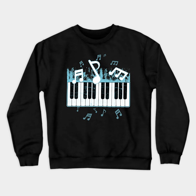 Awesome Piano Player Gift Keyboard Music Teacher Print Crewneck Sweatshirt by Linco